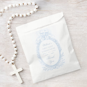 Sachets En Papier Première communion garçon Bleu Blanc Vintage Saint