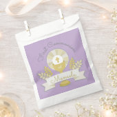 Sachets En Papier Première communion, première communion violette (Coupé)