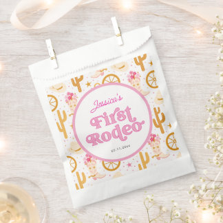 Sachets En Papier Première Cowgirl de Rodéo Rose Fête d'anniversaire