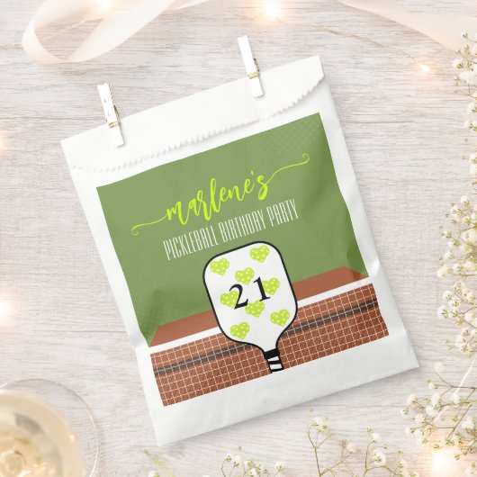 Sachets En Papier Preppy Pickleball Paddle Photo Dink Anniversaire (Coupé)