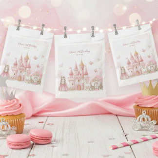 Sachets En Papier Princess Pink Castle Unicorn 4th Birthday Party 