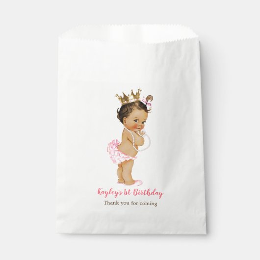 Sachets En Papier Princesse 1er anniversaire /Baby shower cadeau (Devant)