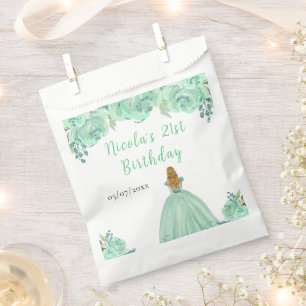 Sachets En Papier Princesse aux Cheveux Blonds Fête d'Anniversaire F