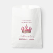 Sachets En Papier Princesse Crown Pink Fairytale Anniversaire Merci (Devant)