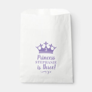 Sachets En Papier Princesse pourpre Tiara Couronne Nom personnalisé