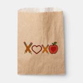Sachets En Papier Professeur XOXO Crayon Saint Valentin et pomme (Devant)