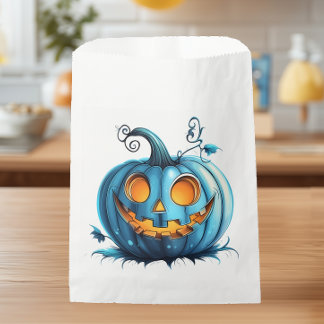 Sachets En Papier Projet Citrouille turquoise