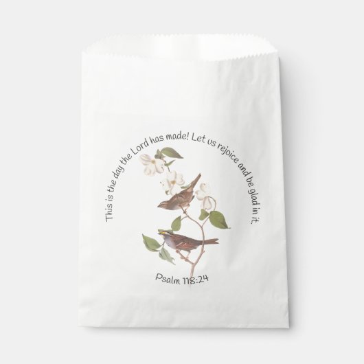 Sachets En Papier Psaume 118:24 Bible Verse et Sparrow Pair (Devant)