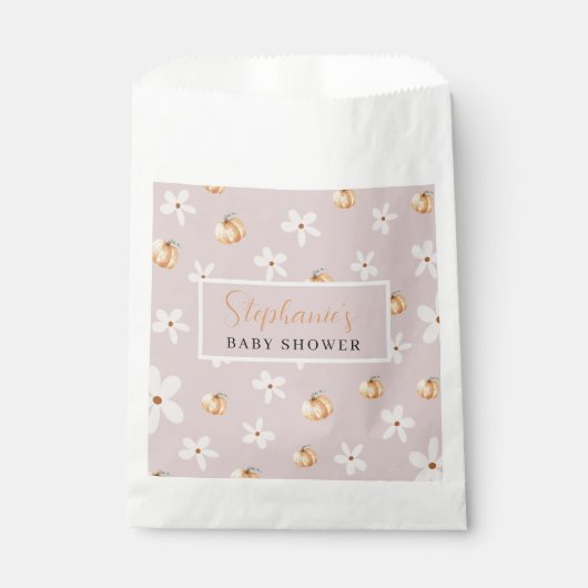 Sachets En Papier Pumpkin Daisy Autumn A Little Pumpkin Baby Shower (Devant)