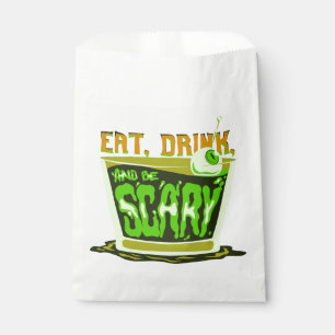 Sachets En Papier Pun d'Halloween Mangez une boisson et soyez effray