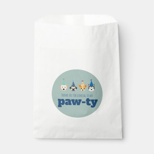 Sachets En Papier Puppy Paw-ty Treat, Fête d'anniversaire de chien, (Devant)