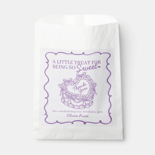 Sachets En Papier Purple Bow Retro Coquette gâteau Coquette Annivers (Devant)