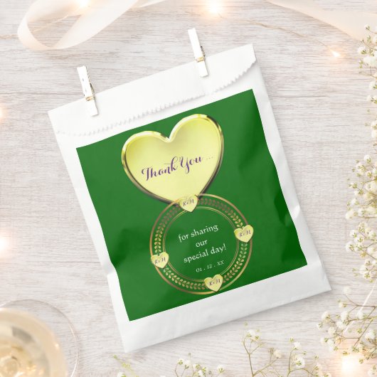 Sachets En Papier Purple Emerald Green Gold Mariage Événements (Coupé)