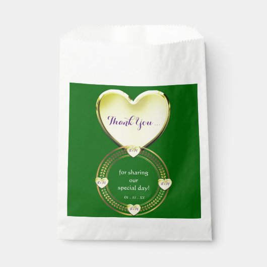 Sachets En Papier Purple Emerald Green Gold Mariage Événements (Devant)