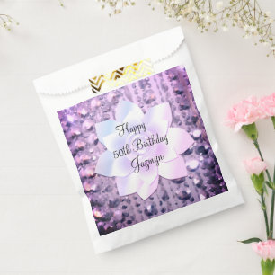 Sachets En Papier Purple et rose Elégant perlé Anniversaire Favorise