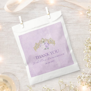 Sachets En Papier Purple & Gold Elegant Quinceañera