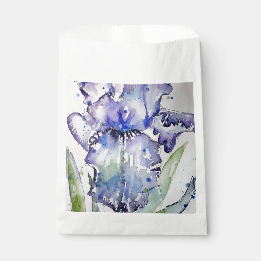 Sachets En Papier Purple Iris Art Aquarelle Anniversaire Invitation (Devant)
