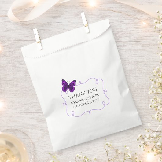 Sachets En Papier Purple Papillon Mariage Favor Sac (Coupé)