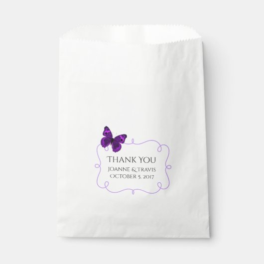 Sachets En Papier Purple Papillon Mariage Favor Sac (Devant)