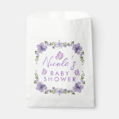 Sachets En Papier Purple Papillons Aquarelle Fleur sauvage Baby Show (Devant)