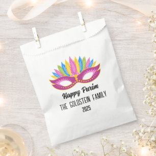 Sachets En Papier Purple Purim Masquerade Nom de famille Favoriser l
