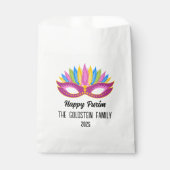 Sachets En Papier Purple Purim Masquerade Nom de famille Favoriser l (Devant)