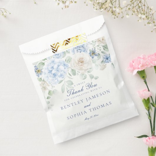 Sachets En Papier Quelque chose Blue Floral Hydrangea Mariage Desser (Scellé)