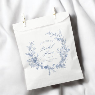Sachets En Papier Quelque chose de Fête des mariées Florale Bleu Fav