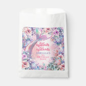 Sachets En Papier Queue de sirène pailletée fleurs 8e anniversaire (Devant)