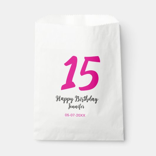 Sachets En Papier quiencenera 15e anniversaire ajouter date année te (Devant)