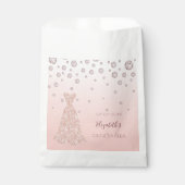 Sachets En Papier Quinceanera fête d'anniversaire rose or rose (Devant)