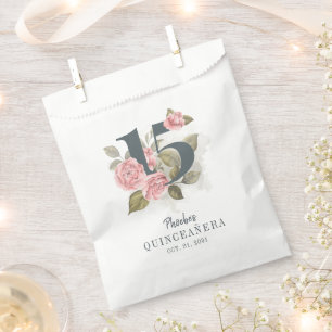 Sachets En Papier Quinceanera Floral rustique 15e anniversaire