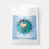Sachets En Papier Quinceañera Ice Blue Silver Winter Snowflake (Devant)