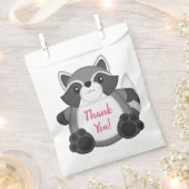 Sachets En Papier Raccoon fête d'anniversaire rose (Coupé)