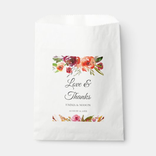 Sachets En Papier Radiant Romance Mariage Personnalisé (Devant)