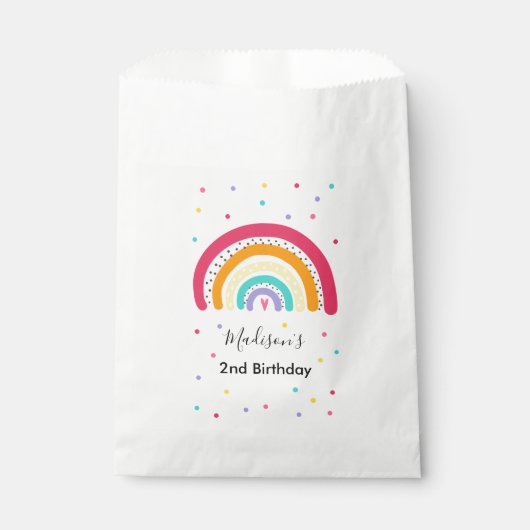 Sachets En Papier Rainbow Bright Birday Party (Devant)