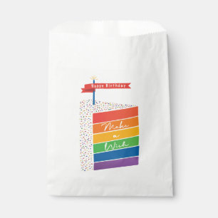 Sachets En Papier Rainbow Cake Joyeux anniversaire Faire un voeu