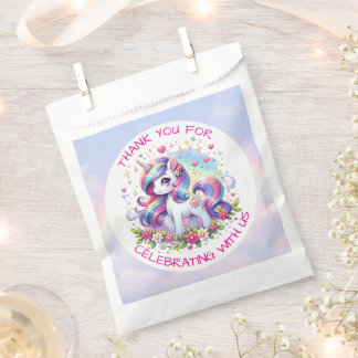 Sachets En Papier Rainbow Unicorn Girl's Birthday Party Personalized