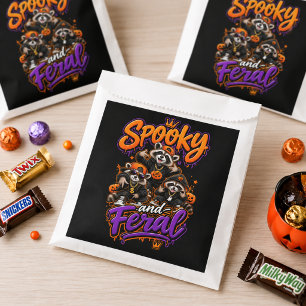 Sachets En Papier Raton laveurs d'Halloween effrayants et sauvages