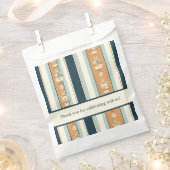 Sachets En Papier Rayures Régence sarcelle élégantes (Coupé)