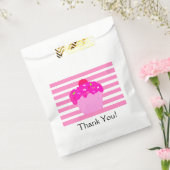 Sachets En Papier Rayures roses et cupcake (Scellé)