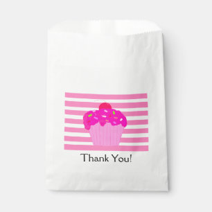 Sachets En Papier Rayures roses et cupcake
