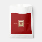 Sachets En Papier Rectangle classique Double Bonheur Mariage chinois (Devant)
