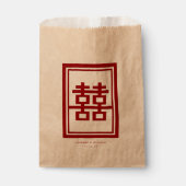 Sachets En Papier Rectangle double bonheur Mariage chinois classique (Devant)