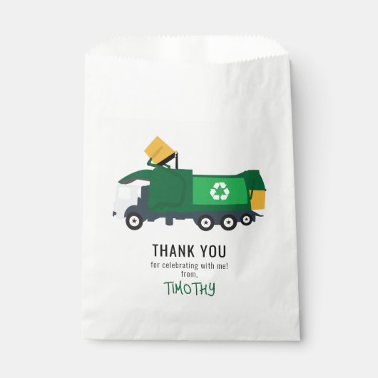 Sachets En Papier Recyclage de déchets camion fête d'anniversaire (Devant)
