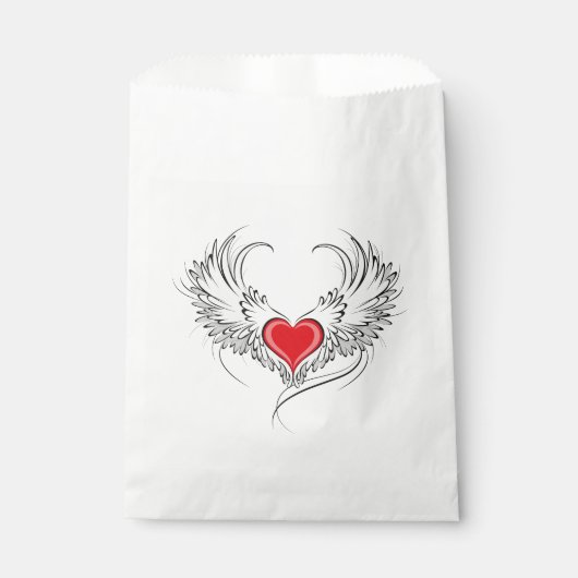 Sachets En Papier Red Angel Coeur avec ailes (Devant)