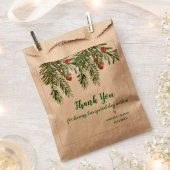 Sachets En Papier Red Berries Green Feuilles Noël de mariage (Coupé)