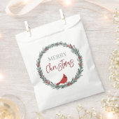 Sachets En Papier Red Berries Wreath and Red Cardinal Christmas (Coupé)