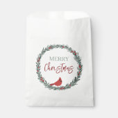 Sachets En Papier Red Berries Wreath and Red Cardinal Christmas  (Devant)