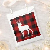 Sachets En Papier Red Buffalo Plaid & Deer | Nom personnel Cadeau (Coupé)